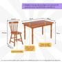 Imagem de Conjunto Mesa de Jantar 125cm com 4 Cadeiras Multimóveis CR50083