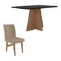 Imagem de Conjunto Mesa de Jantar 136 cm com 4 cadeiras Denver Multimóveis EX1006 Madeirado/Preto/Mascavo