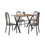 Imagem de Conjunto Mesa de Jantar 136cm Miami com 4 Cadeiras Madri
