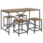 Imagem de Conjunto Mesa De Jantar 136x69 Com Banquetas Steel Quadra 27847 Vermont Preto Fosco Artesano