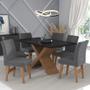 Imagem de Conjunto Mesa de Jantar 160 cm com 6 cadeiras Lisboa Multimóveis EX1008 Madeirado/Preto/Grafite