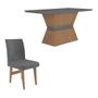 Imagem de Conjunto Mesa de Jantar 160 cm com 6 cadeiras Oslo Multimóveis EX1010 Madeirado/Grafite