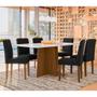 Imagem de Conjunto Mesa de Jantar 160cm Anitta- Tampo em Mdf com 6 cadeiras Ana Imbuia/Off White/Ja03 - New Ceval