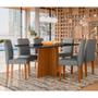 Imagem de Conjunto Mesa de Jantar 1,60m Anitta Tampo em Mdf com Vidro e 6 cadeiras Ana Ypê/Preto/Ln02 - New Ceval
