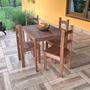 Imagem de Conjunto Mesa de Jantar 4 Lugares com 4 Cadeiras em Madeira Maciça Chocolate - Móveis Britz