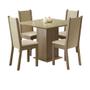 Imagem de Conjunto Mesa de Jantar 4 Lugares Tampo de Vidro Moscou Plus Madesa