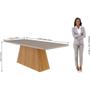 Imagem de Conjunto Mesa de Jantar 8 Cadeiras MDF Cimol Branco Bege