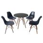 Imagem de Conjunto Mesa de jantar 80cm + 4 cadeiras Eames Preto