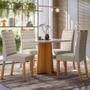 Imagem de Conjunto Mesa de Jantar 90cm Anitta Tampo em Mdf com Vidro e 4 Cadeiras Mariah Ypê/Off White/Ja01 - New Ceval
