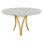 Imagem de Conjunto Mesa de Jantar Barcelona Off White Base Dourado 1,20M com 4 Cadeiras Aurora