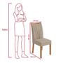 Imagem de Conjunto Mesa de Jantar Celebrare 1,20 c/ vidro e 4 cadeiras Apogeu Tecido Veludo Naturale Creme Amendoa Clean/off White
