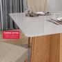 Imagem de Conjunto Mesa de Jantar Celebrare 1,20 com vidro e 4 cadeiras Apogeu Tecido Linho Rinzai Bege Amendoa Clean/off White