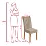 Imagem de Conjunto Mesa de Jantar Celebrare 1,20 com vidro e 4 cadeiras Apogeu Tecido Linho Rinzai Bege Amendoa Clean/off White
