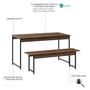 Imagem de Conjunto Mesa de Jantar com 1 Banco Estilo Industrial Active Yescasa
