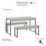 Imagem de Conjunto Mesa de Jantar com 2 Banco e 2 Cadeiras Eames Base Madeira Espresso Móveis