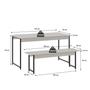 Imagem de Conjunto Mesa de Jantar com 2 Banco e 2 Cadeiras Eames Base Madeira Espresso Móveis