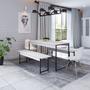 Imagem de Conjunto Mesa de Jantar com 2 Banco e 2 Cadeiras Eames Base Madeira Espresso Móveis