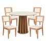 Imagem de Conjunto Mesa de Jantar com 4 Cadeiras de Tela Freijó 100% MDF Bege Dalla Costa