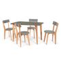Imagem de Conjunto Mesa de Jantar com 4 Cadeiras em Madeira Divino Estofadas - Verde