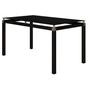 Imagem de Conjunto Mesa de Jantar com 6 Cadeiras 161 Malva Tampo Vidro 140cm SF Preto Assento Andorinha - Combo Stock