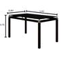 Imagem de Conjunto Mesa de Jantar com 6 Cadeiras 161 Malva Tampo Vidro 140cm SF Preto Assento Andorinha - Combo Stock