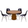 Imagem de Conjunto Mesa de Jantar Cone Oval 120x80 cm Freijó + 4 Cadeiras Eames Dkr Wood Preta