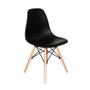 Imagem de Conjunto Mesa de Jantar Eames Eiffel Redonda 110cm Tampo de Madeira Preto + 5 Cadeiras Pretas