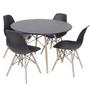 Imagem de Conjunto Mesa de Jantar Eiffel 80cm Branca + 4 Cadeiras Charles Eames 