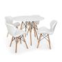 Imagem de Conjunto Mesa de Jantar Eiffel 80cm Branca 4 Cadeiras Eiffel Estofada Slim B