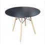 Imagem de Conjunto Mesa De Jantar Eiffel 80cm Preta Com 4 Cadeiras