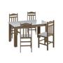 Imagem de Conjunto Mesa de Jantar Elegante 4 Cadeiras Assento Estofado Móveis Canção