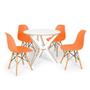 Imagem de Conjunto Mesa de Jantar Encaixe Itália com 4 Cadeiras Eames Eiffel - Laranja