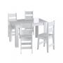 Imagem de Conjunto Mesa de Jantar Fixa 4 Cadeiras Com Assento Estofado Móveis Canção