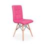 Imagem de Conjunto Mesa de Jantar Hairpin 130x80 Branca com 6 Cadeiras Eiffel Gomos - Rosa