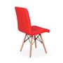 Imagem de Conjunto Mesa de Jantar Hairpin 130x80 Branca com 6 Cadeiras Eiffel Gomos - Vermelho