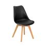 Imagem de Conjunto Mesa de Jantar Hairpin 130x80 Branca com 6 Cadeiras Eiffel Leda - Preto