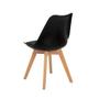 Imagem de Conjunto Mesa de Jantar Hairpin 130x80 Branca com 6 Cadeiras Eiffel Leda - Preto