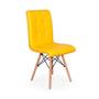Imagem de Conjunto Mesa de Jantar Hairpin 130x80 Preta com 4 Cadeiras Eiffel Gomos - Amarelo