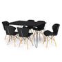 Imagem de Conjunto Mesa de Jantar Hairpin 130x80 Preta com 6 Cadeiras Eiffel Slim - Preto
