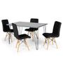 Imagem de Conjunto Mesa de Jantar Hairpin 130x80 Volpi com 4 Cadeiras Eiffel Gomos - Preto