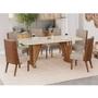 Imagem de Conjunto Mesa De Jantar Henn Adriana Tampo De Vidro Com 6 Cadeiras