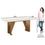 Imagem de Conjunto Mesa De Jantar Henn Adriana Tampo De Vidro Com 6 Cadeiras