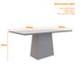 Imagem de Conjunto Mesa de Jantar Jasmin 1,60m Tampo de Madeira com Vidro Colado com 6 Cadeiras Amanda Cor Ypê  Offwhite WD22 New Ceval