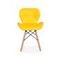 Imagem de Conjunto Mesa de Jantar Laura 100cm Preta com 4 Cadeiras Eames Eiffel Slim - Amarela