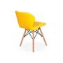 Imagem de Conjunto Mesa de Jantar Laura 100cm Preta com 4 Cadeiras Eames Eiffel Slim - Amarela