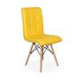 Imagem de Conjunto Mesa de Jantar Laura 100cm Preta com 4 Cadeiras Eiffel Gomos - Amarela