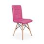 Imagem de Conjunto Mesa de Jantar Laura 100cm Preta com 4 Cadeiras Eiffel Gomos - Rosa