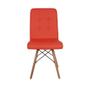 Imagem de Conjunto Mesa de Jantar Luiza 135cm Branca com 6 Cadeiras Gomos - Vermelho