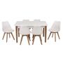 Imagem de Conjunto Mesa de Jantar Luiza 135cm Branca com 6 Cadeiras Leda - Branco