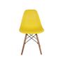 Imagem de Conjunto Mesa de Jantar Luiza 80cm Preta com 2 Cadeiras Eames Eiffel - Amarelo
